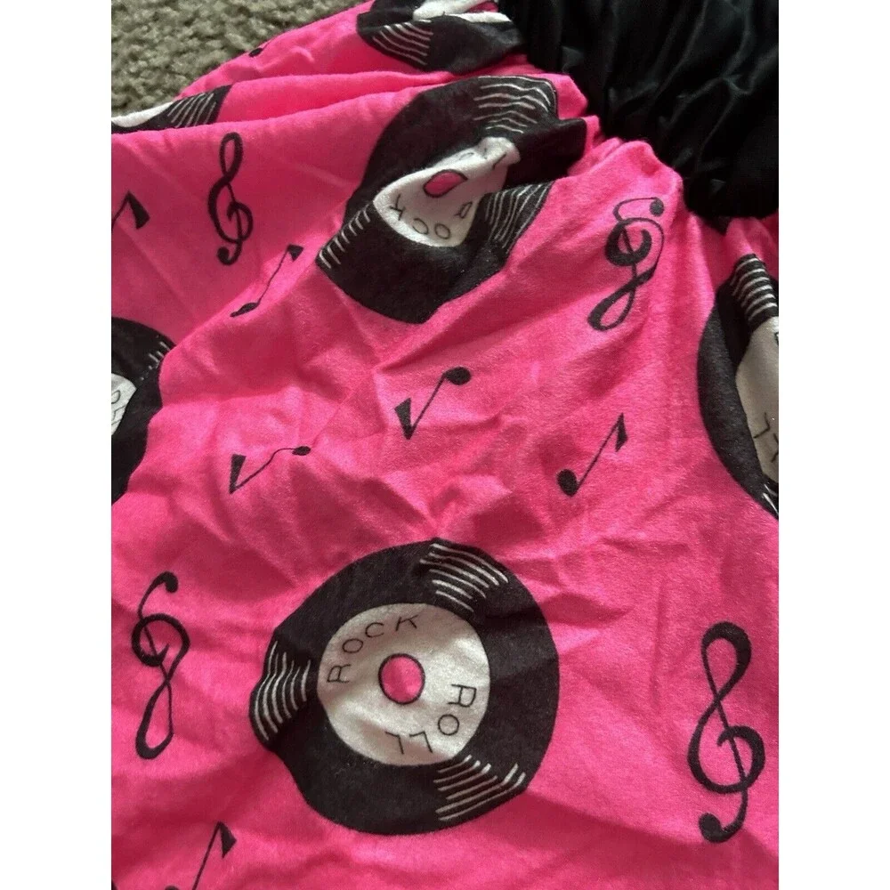 Women’s Vinyl Record Rock & Roll Rockabilly Pink & Black Dress Costume Rubie’s - Picture 3 of 5